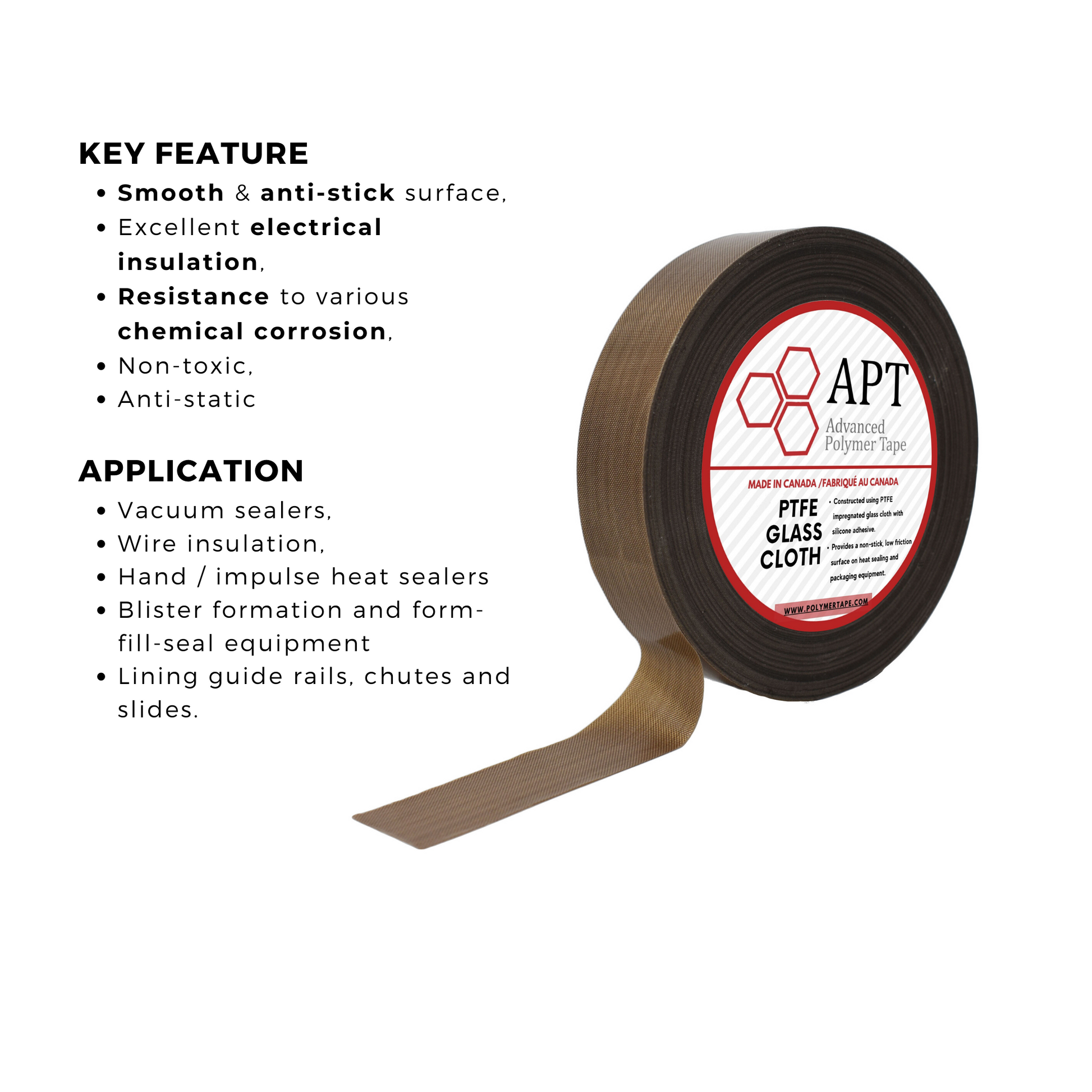 Teflon Glass Cloth Tape - Advanced Polymer Tape Inc.