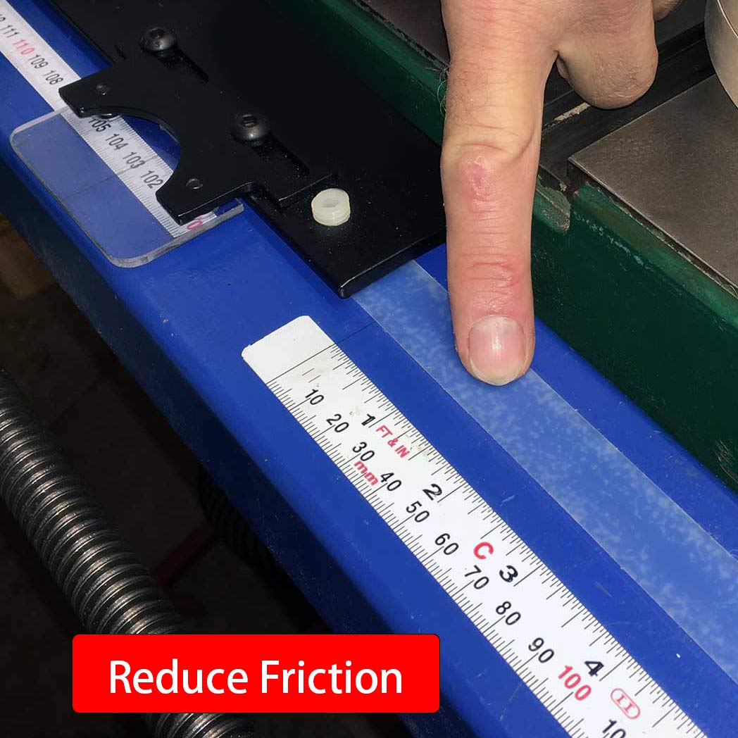 UHMW tape on a machinery sliding-contact surface
