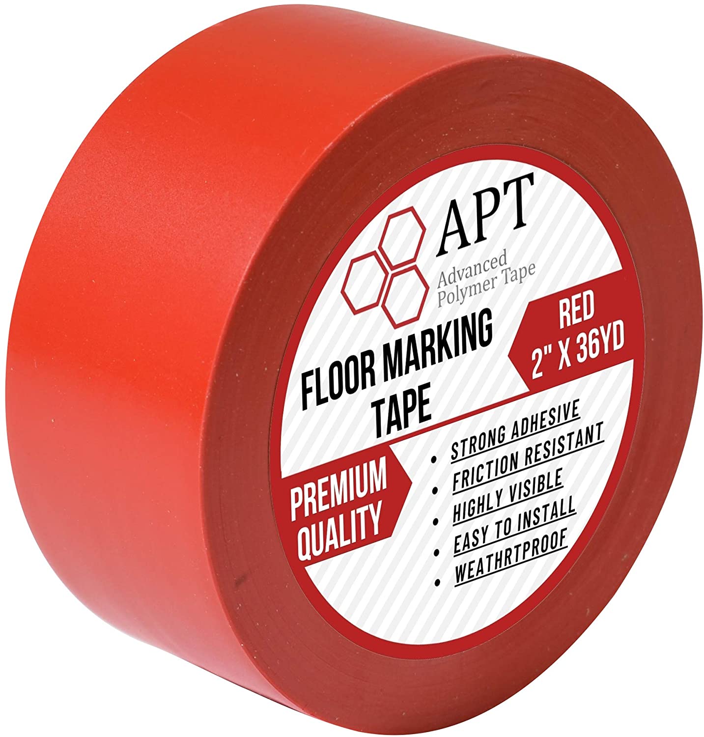 4” Red and White Striped Floor Tape, Safety Tape